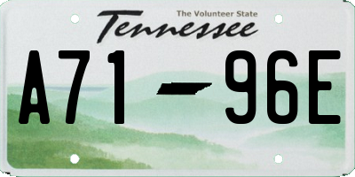 TN license plate A7196E