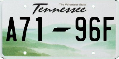TN license plate A7196F