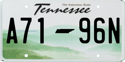 TN license plate A7196N