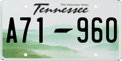 TN license plate A7196O
