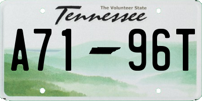 TN license plate A7196T
