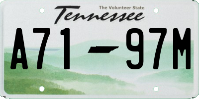 TN license plate A7197M