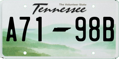 TN license plate A7198B