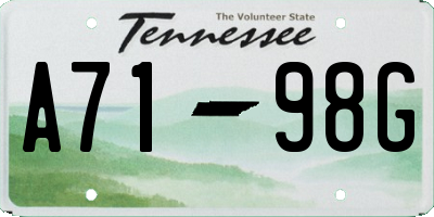 TN license plate A7198G