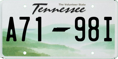 TN license plate A7198I