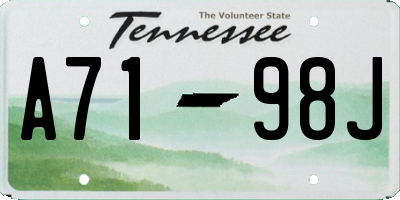 TN license plate A7198J