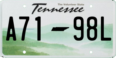 TN license plate A7198L