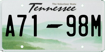 TN license plate A7198M