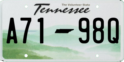 TN license plate A7198Q