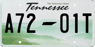 TN license plate A7201T