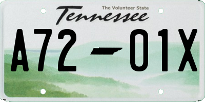 TN license plate A7201X