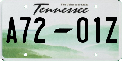 TN license plate A7201Z