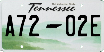 TN license plate A7202E