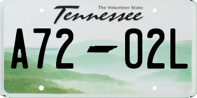 TN license plate A7202L