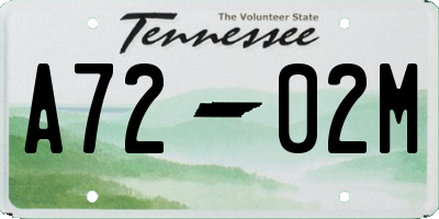 TN license plate A7202M