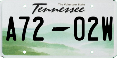 TN license plate A7202W