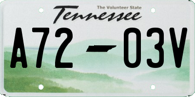 TN license plate A7203V