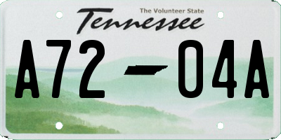 TN license plate A7204A
