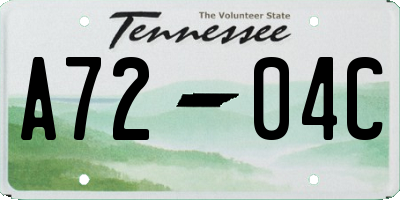 TN license plate A7204C