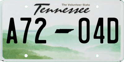 TN license plate A7204D