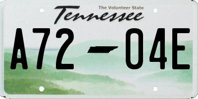 TN license plate A7204E