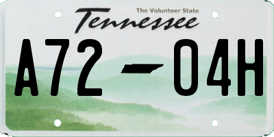 TN license plate A7204H