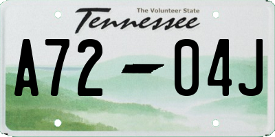 TN license plate A7204J