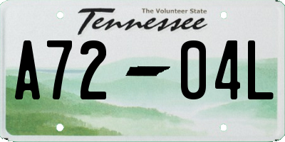 TN license plate A7204L