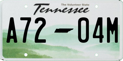 TN license plate A7204M