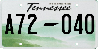 TN license plate A7204O