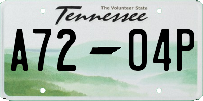 TN license plate A7204P