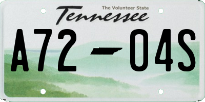 TN license plate A7204S