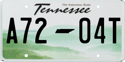 TN license plate A7204T