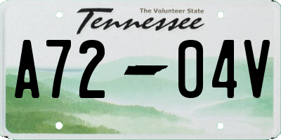 TN license plate A7204V