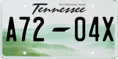 TN license plate A7204X