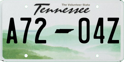 TN license plate A7204Z