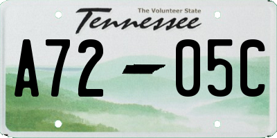 TN license plate A7205C