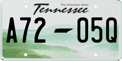 TN license plate A7205Q