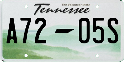 TN license plate A7205S
