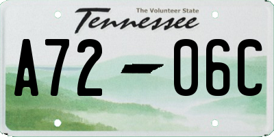 TN license plate A7206C