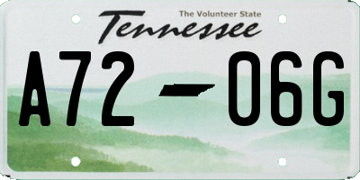 TN license plate A7206G