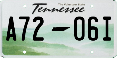 TN license plate A7206I
