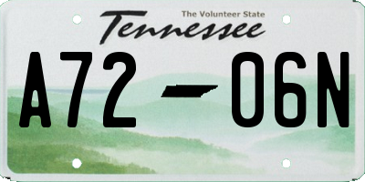 TN license plate A7206N