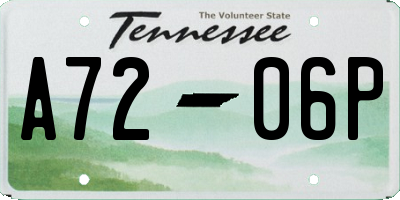 TN license plate A7206P