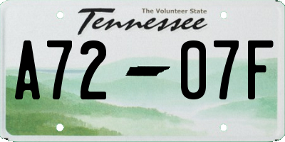 TN license plate A7207F