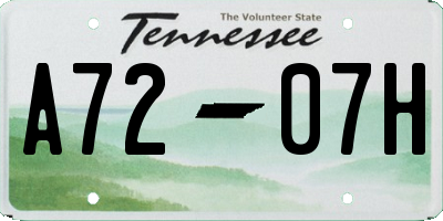TN license plate A7207H