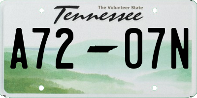 TN license plate A7207N