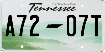 TN license plate A7207T