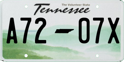 TN license plate A7207X