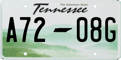 TN license plate A7208G